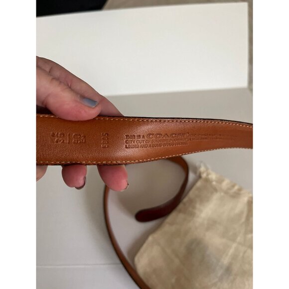 Vintage Coach Cordovan Belt Made In USA Burnished Cowhide Solid Brass Buckle Siz - Picture 5 of 7